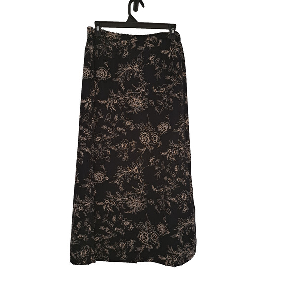 Kathie Lee Collection Womens Skirt Size 8 Black Flowy Feminine Cottagecore - Picture 2 of 10